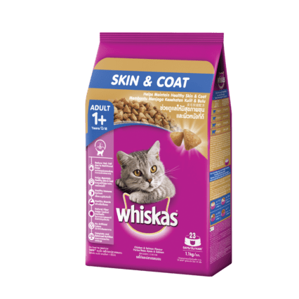 Whiskas Skin &Coat Adult Dry Food, Chicken &Salmon