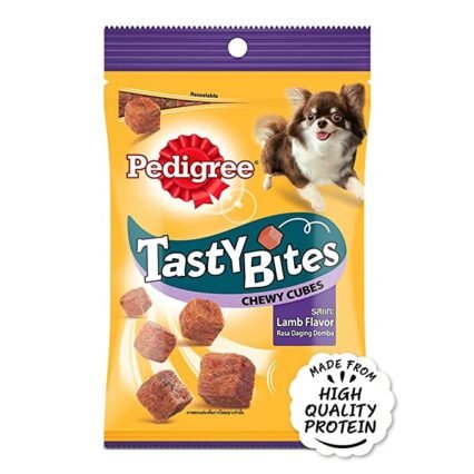 Pedigree Tasty Bites Chewy Cubes Chunks Dog Food For All Life Stages, Lamb Flavour