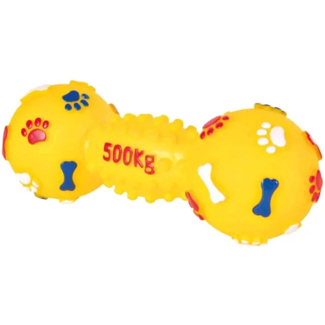 Trixie Dumbbell Vinyl Dog Squeaker Toy - Assorted Colours