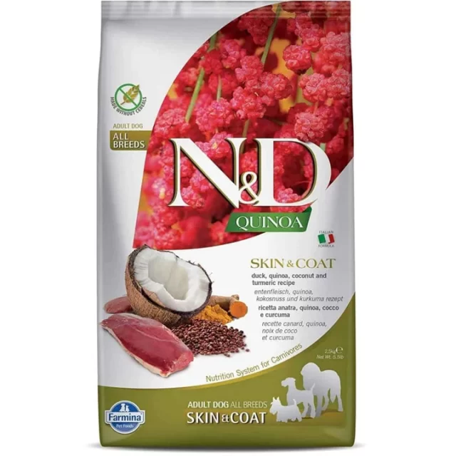 Farmina N&D Quinoa (Skin &Coat) Duck, Coconut &Turmeric All Breed Adult Dry Dog Food