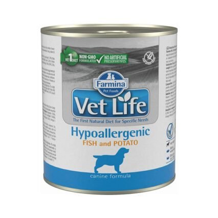 Farmina Vetlife Hypoallergenic Fish and Potato Dog Wet Food Can