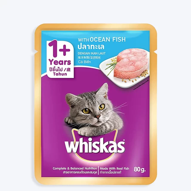 Whiskas Ocean Fish Adult Wet Cat Food 80gm