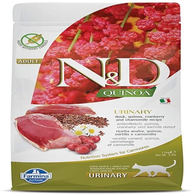 FARMINA N&D Quinoa Urinary, Grain-Free Duck Cranberry and Chamomile, Adult, Dry Cat Food