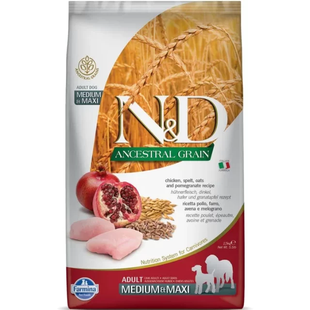 Farmina N&D Chicken &Pomegranate Ancestral Grain Adult Medium Maxi Dog Dry Food