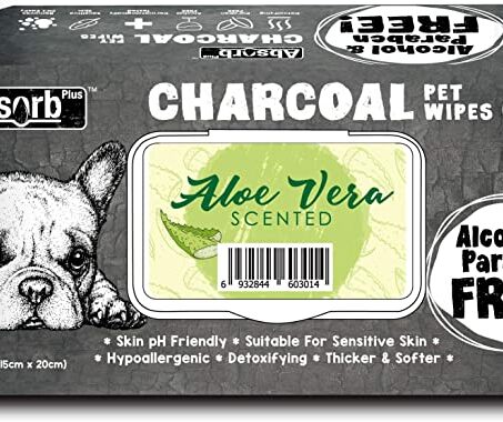 Absorb Plus Charcoal Pet Wipes Aloe Vera