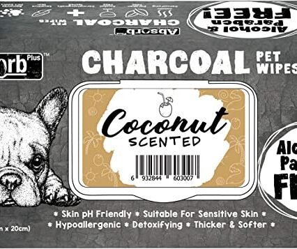Absorb Plus Charcoal Pet Wipes Baby Coconut