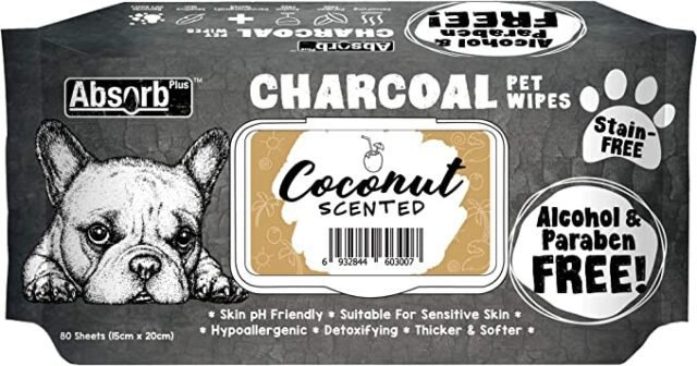Absorb Plus Charcoal Pet Wipes Baby Coconut