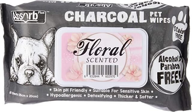 Absorb Plus Charcoal Pet Wipes Baby Floral