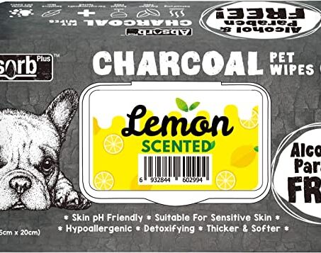 Absorb Plus Charcoal Pet Wipes Baby Lemon