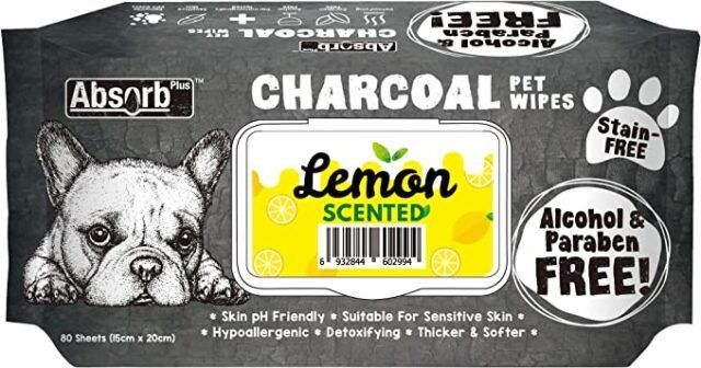 Absorb Plus Charcoal Pet Wipes Baby Lemon
