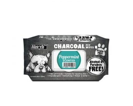 Absorb Plus Charcoal Pet Wipes Baby Peppermint