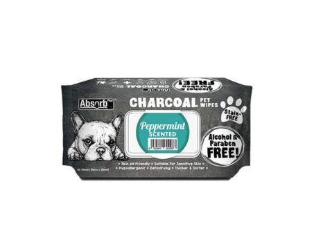 Absorb Plus Charcoal Pet Wipes Baby Peppermint