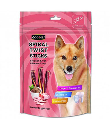 Goodies Spiral Twist Sticks Chicken Liver & Bacon Chicken Flavour