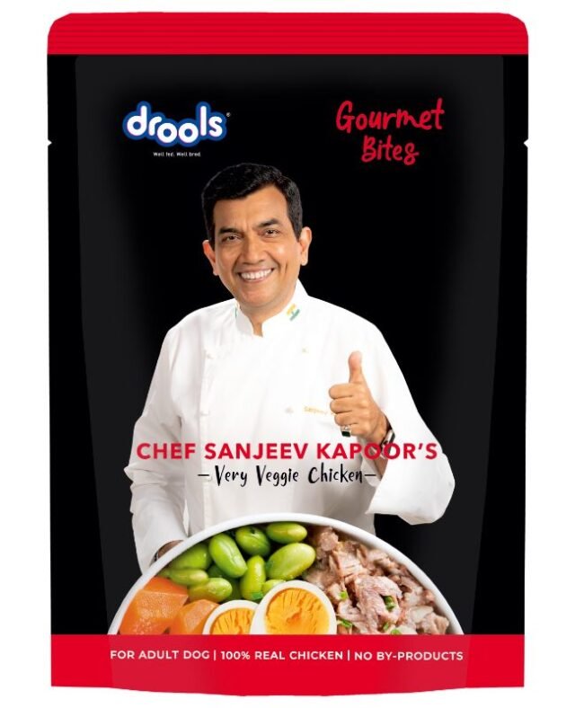 Drools Gourmet Bites Very Veggie Chicken Chunks in Gravy Sanjeev Kapoor Recipe Dog Wet Food