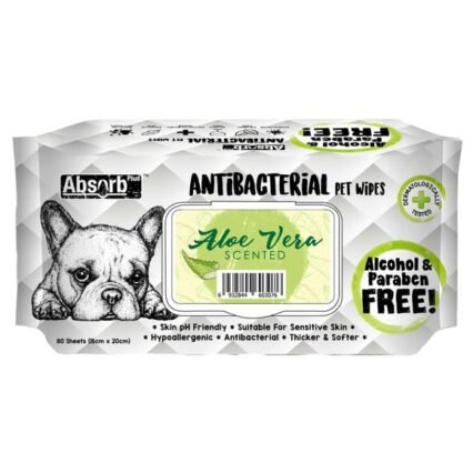 Absorb Plus Antibacterial Pet Wipes Aloe Vera